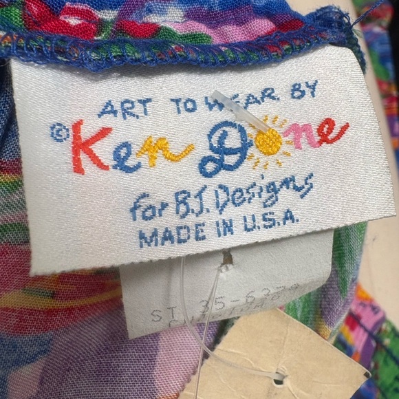 Vintage Ken Done Art To Wear Jacket and Skirt Set Size Medium - Picture 9 of 13